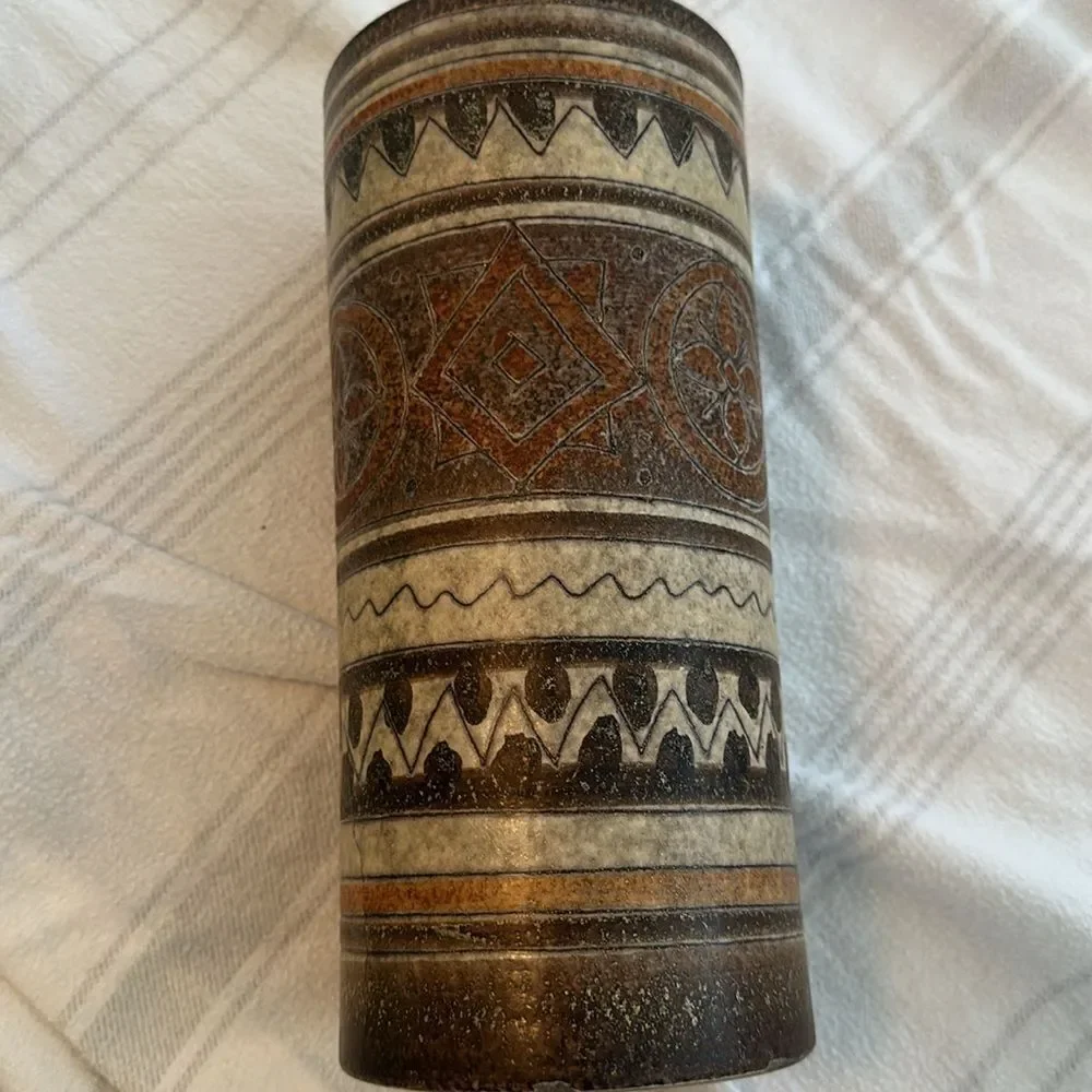 Beautiful Vintage Ceramic Vase from Italy PV. Signed!